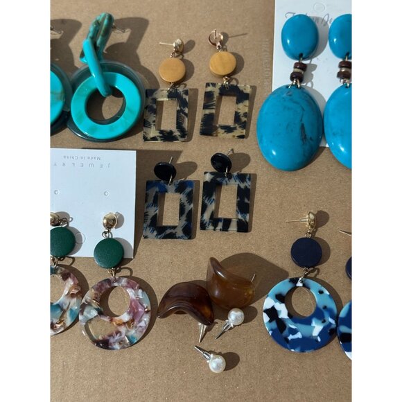 Beonon Trendy Resin Statement Earrings Set โ 14 Unique Pairs for Women - Picture 2 of 4